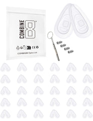 Combine8 30-pair clear tear-shaped soft silicone eyeglass nose pads