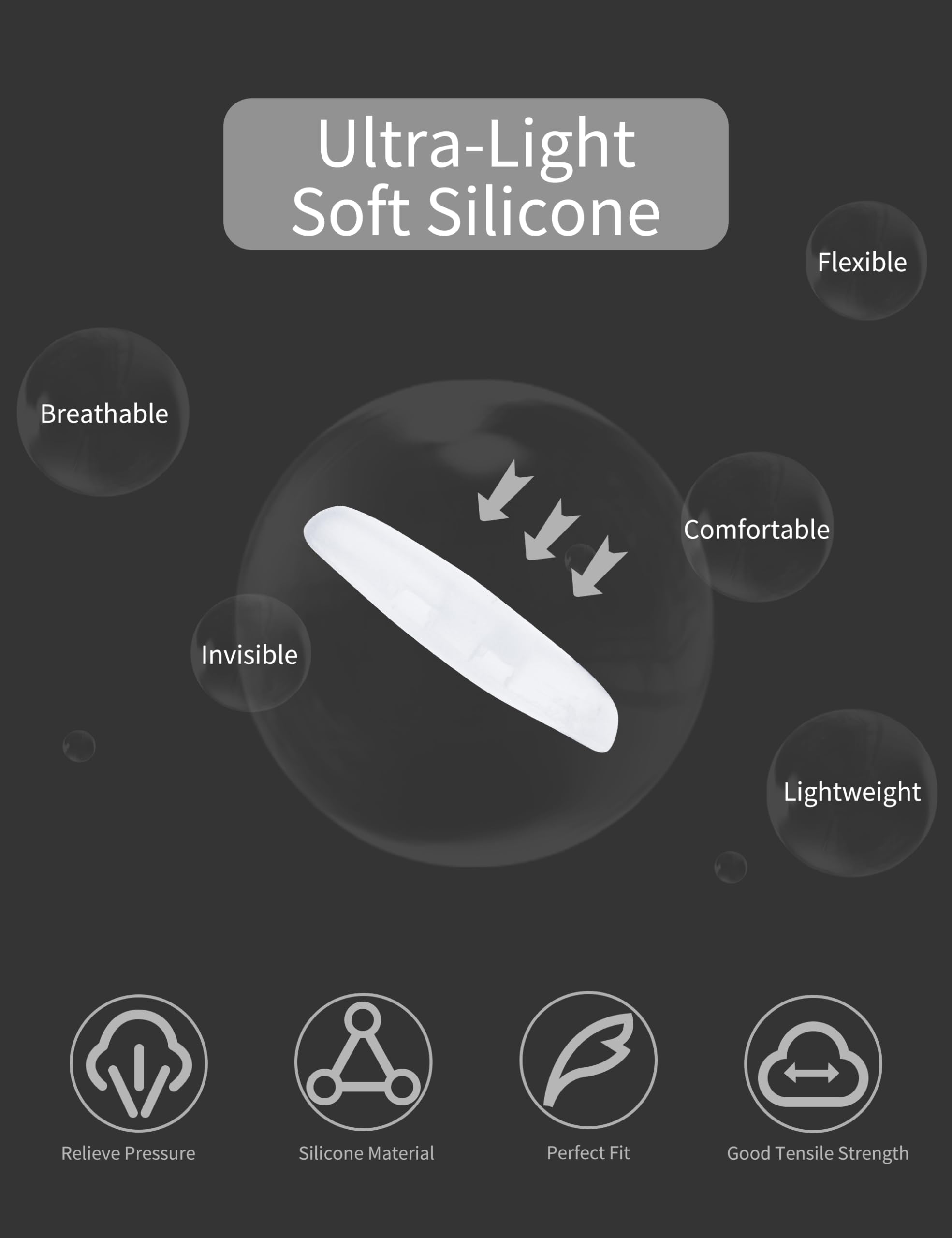 Soft silicone nose pads close-up