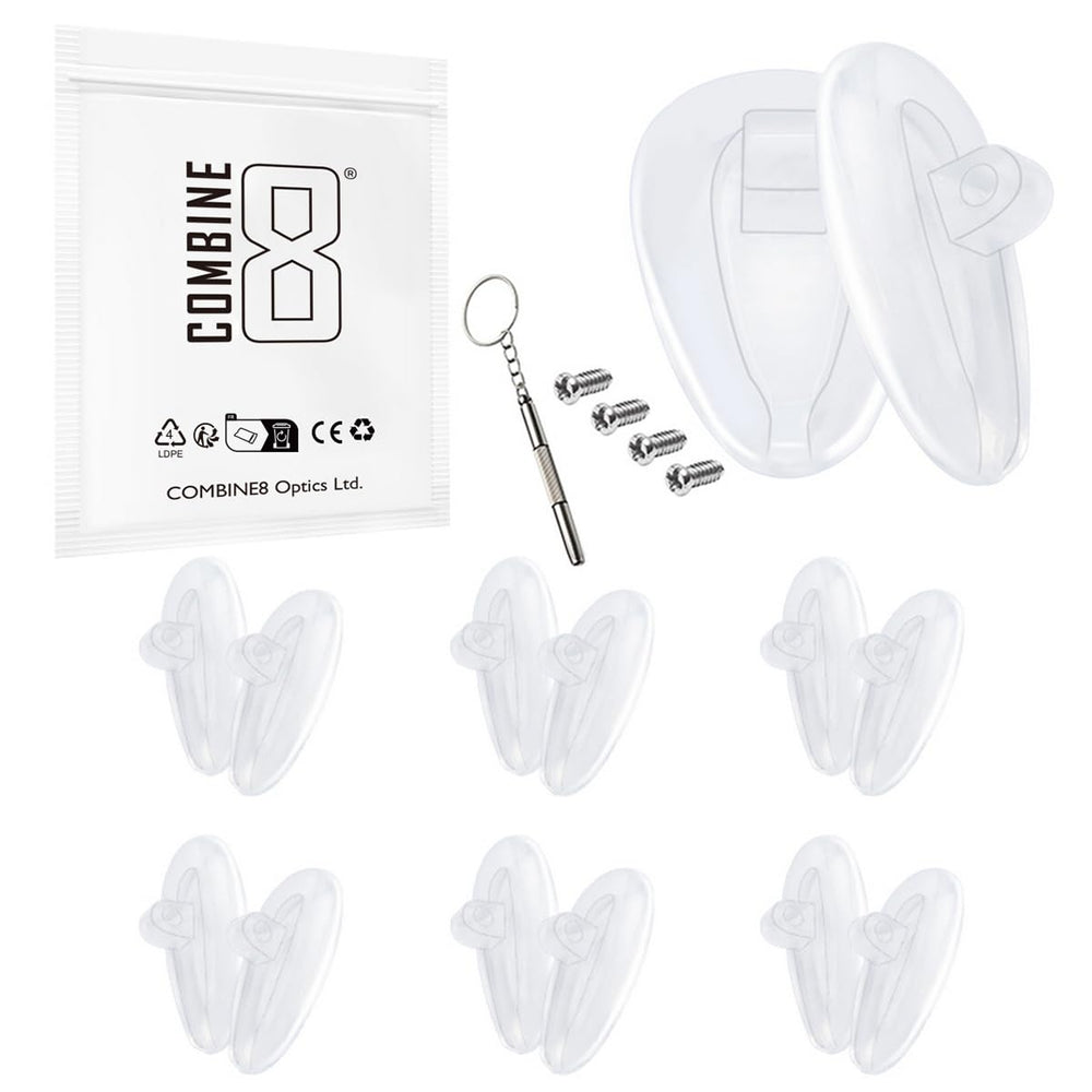 Combine8 6-pair soft silicone eyeglass nose pads set
