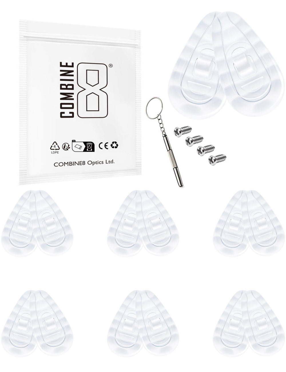 Combine8 nose pads kit – 6 clear soft silicone pads