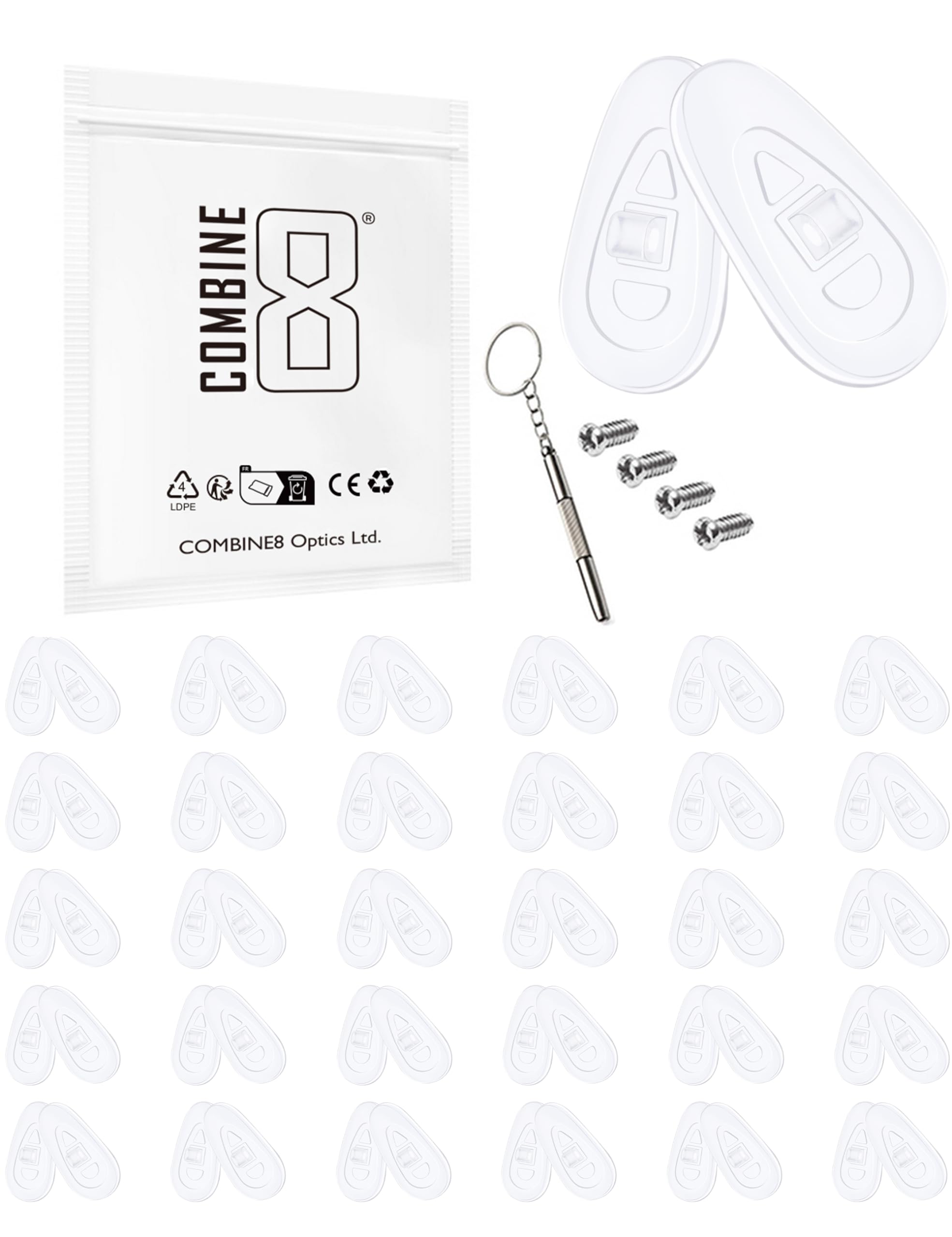Clear soft silicone nose pads kit with 30 pairs