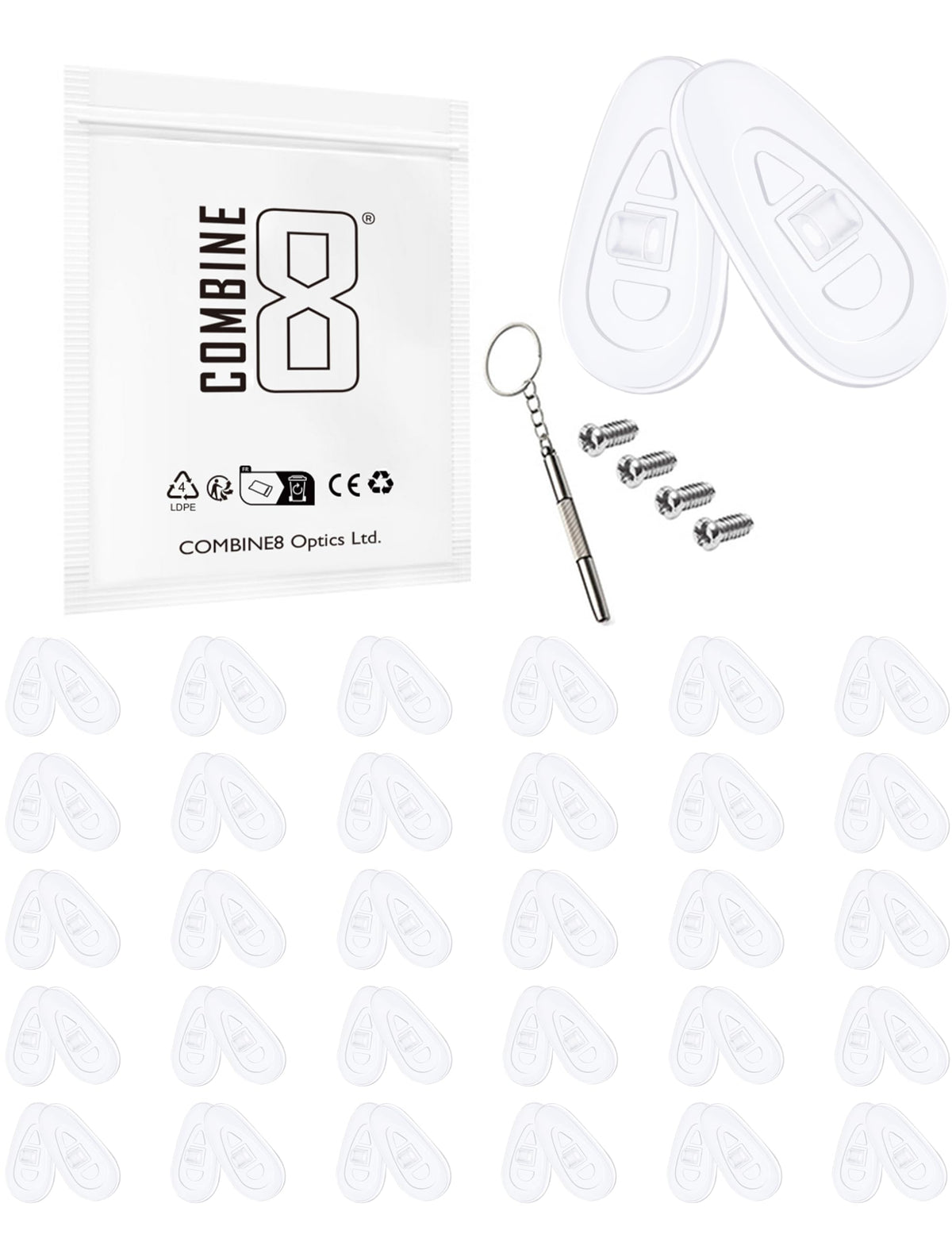 Clear soft silicone nose pads kit with 30 pairs