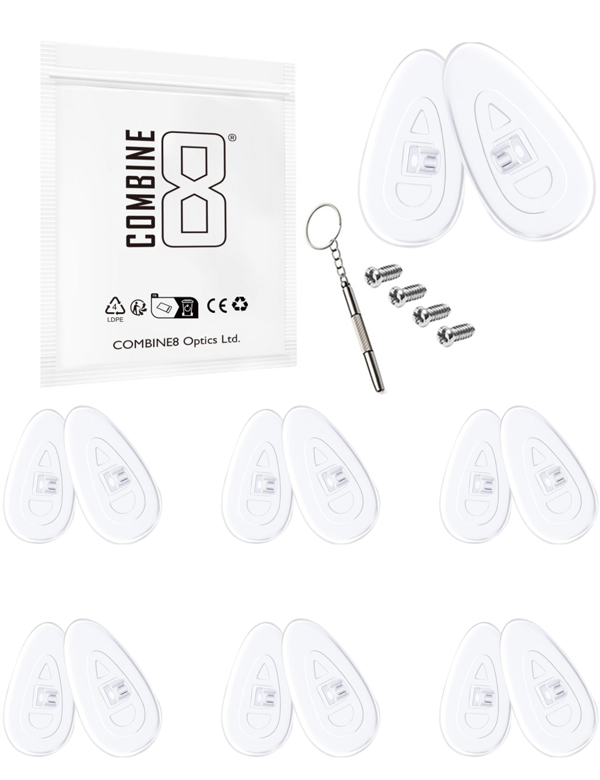 Combine8 nose pads kit for Oakley Tincup, Savitar, Conductor OO4106 and Deadbolt