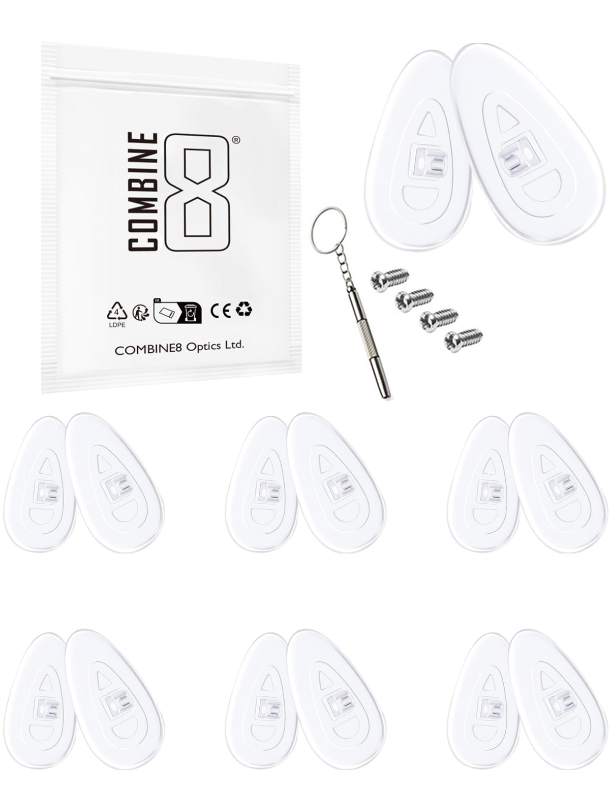 Combine8 nose pads kit for Oakley Tincup, Savitar, Conductor OO4106 and Deadbolt