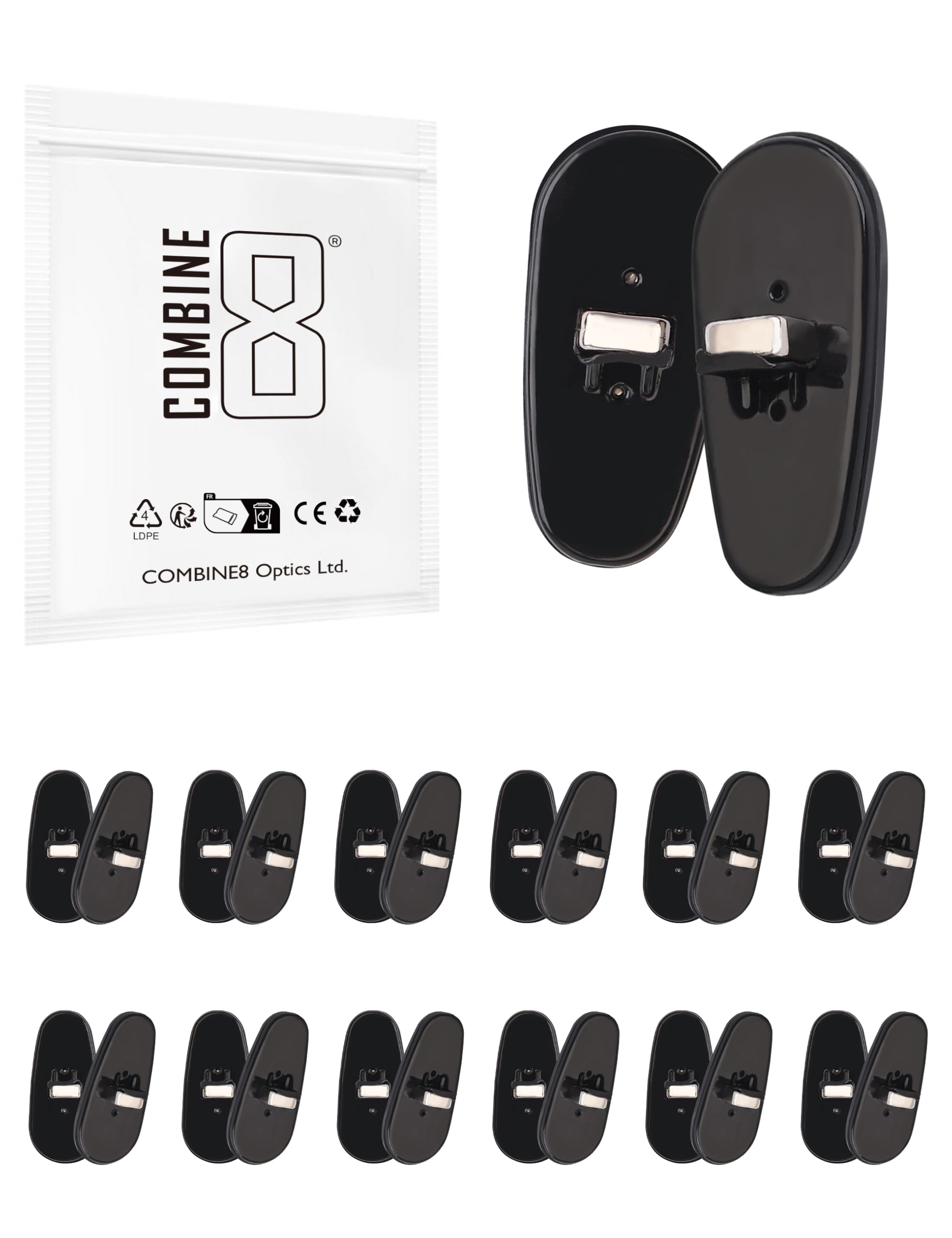 Combine8 black nose pads for Ray-Ban sunglasses - front view
