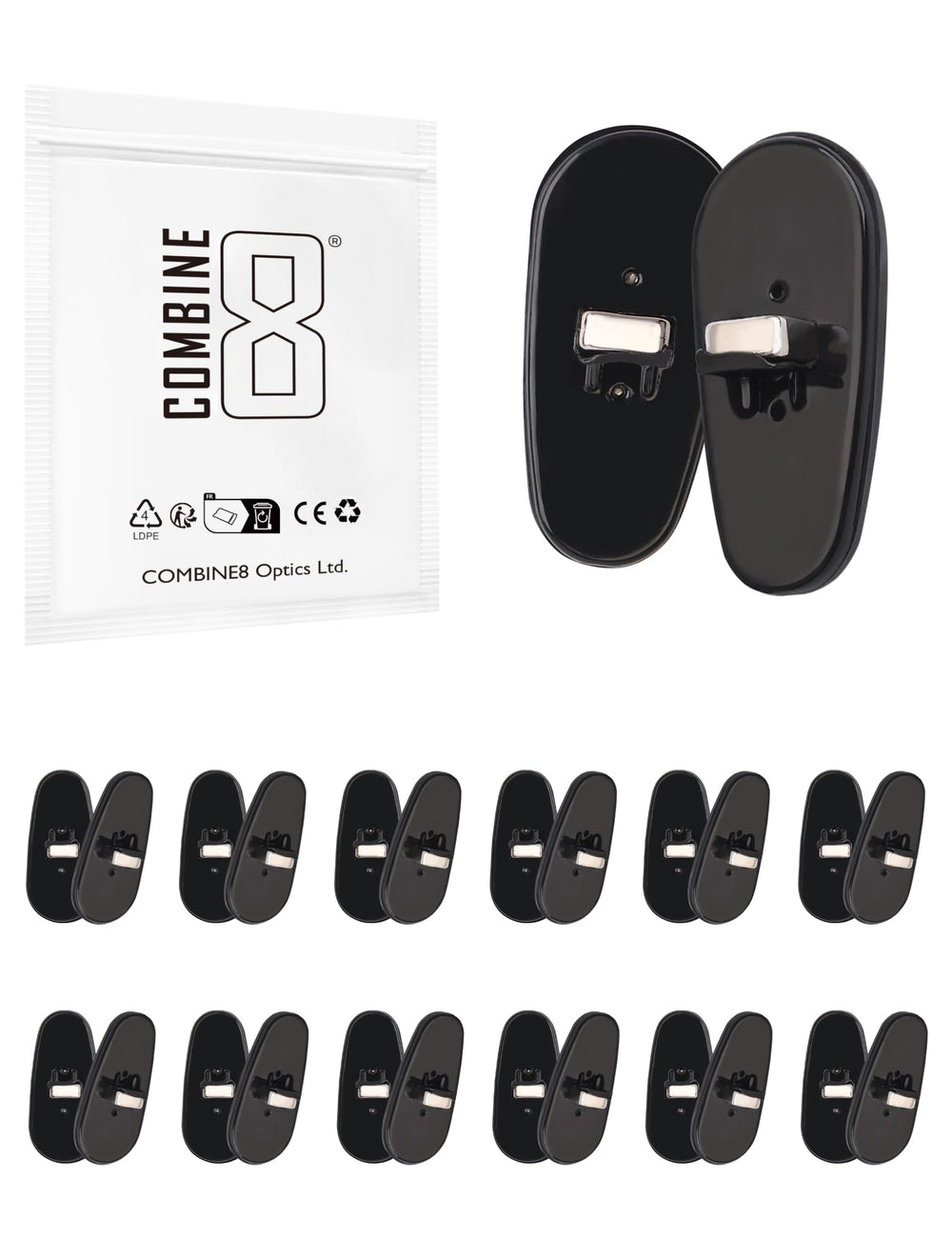 Combine8 black nose pads for Ray-Ban sunglasses - front view
