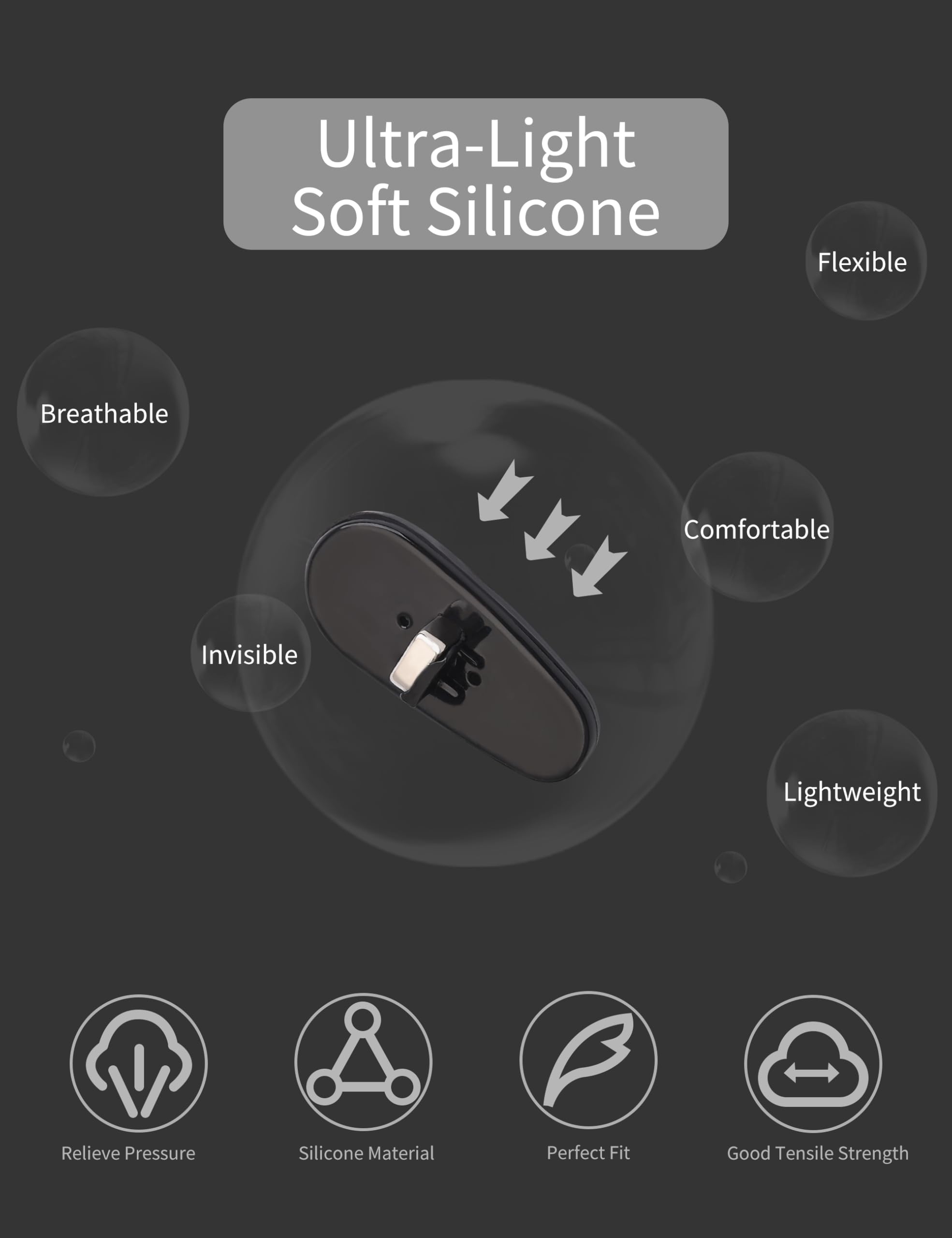 Close-up of durable hard plastic nose pads for Ray-Ban