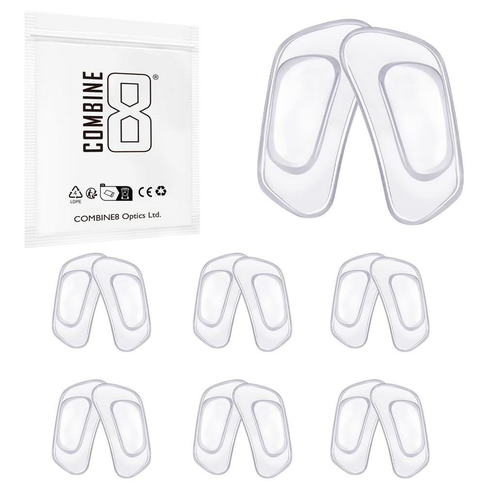 Combine8 Clear Soft Silicone Eyeglass Nose Pads - 6 Pair Set for Costa and Oakley Frames