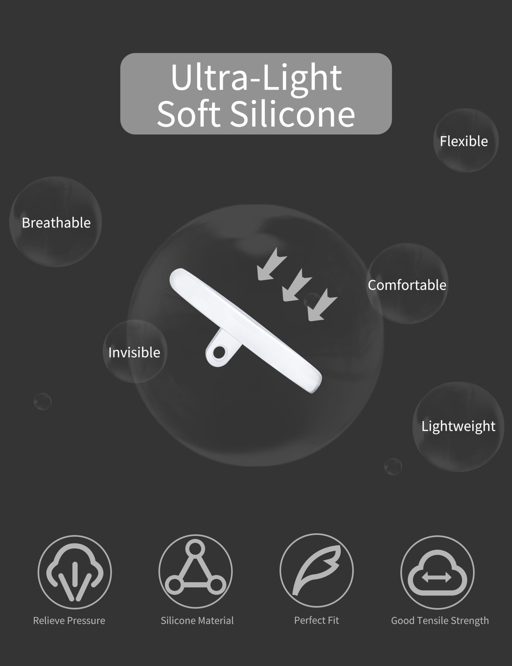 Close-up of soft silicone nose pad from Combine8 kit