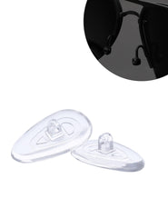 Nose pads installed on a glasses frame