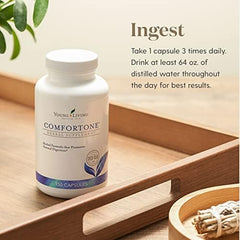 ComforTone capsules highlighting digestive support and essential oils