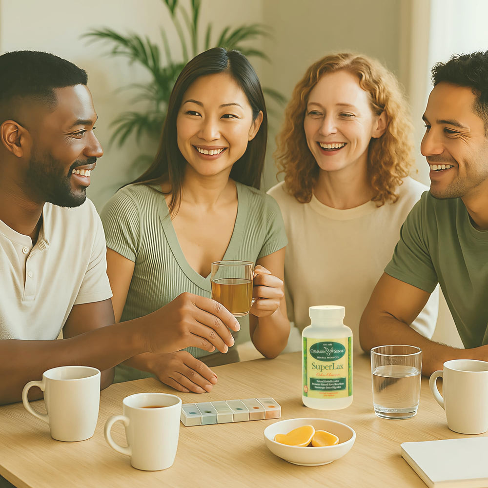 Lifestyle image promoting natural digestive health with SuperLax
