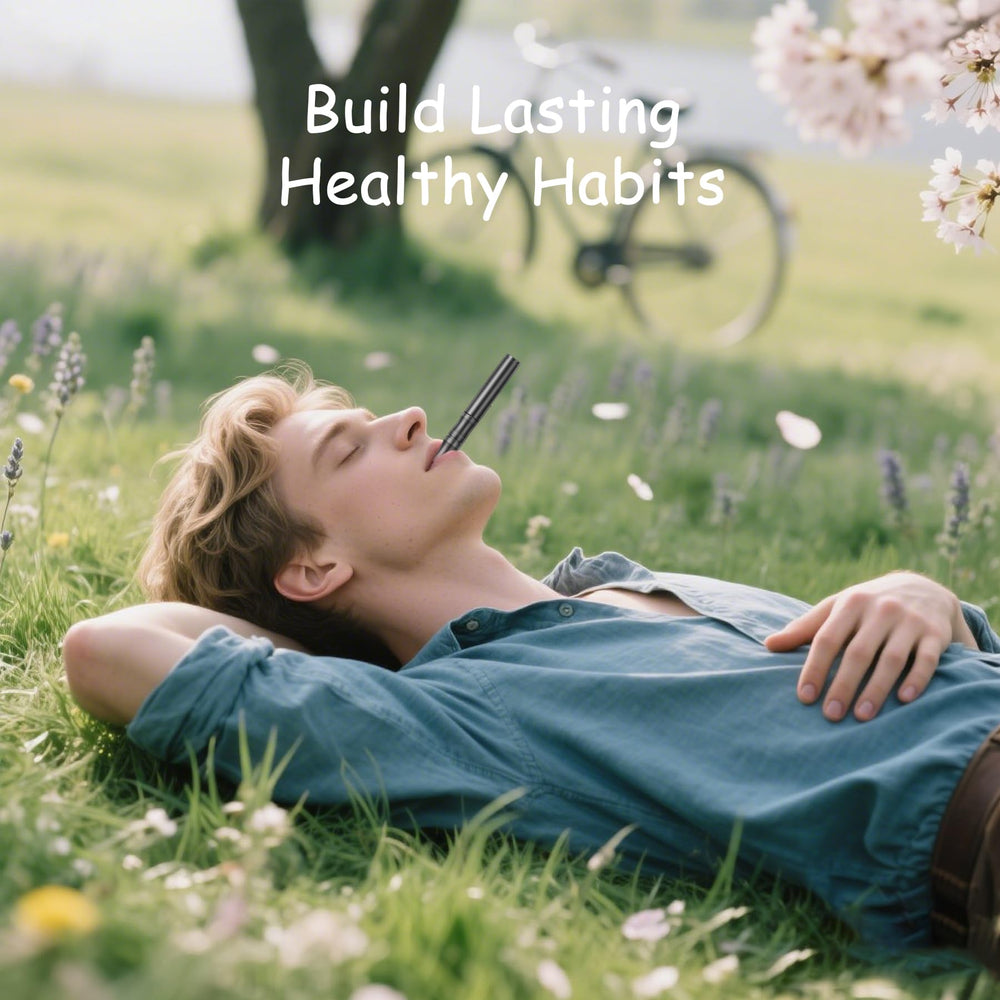 Person inserting a new flavored insert into the device