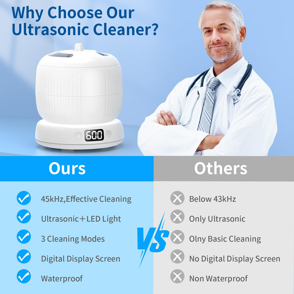 Compact portable dental cleaner for home or travel