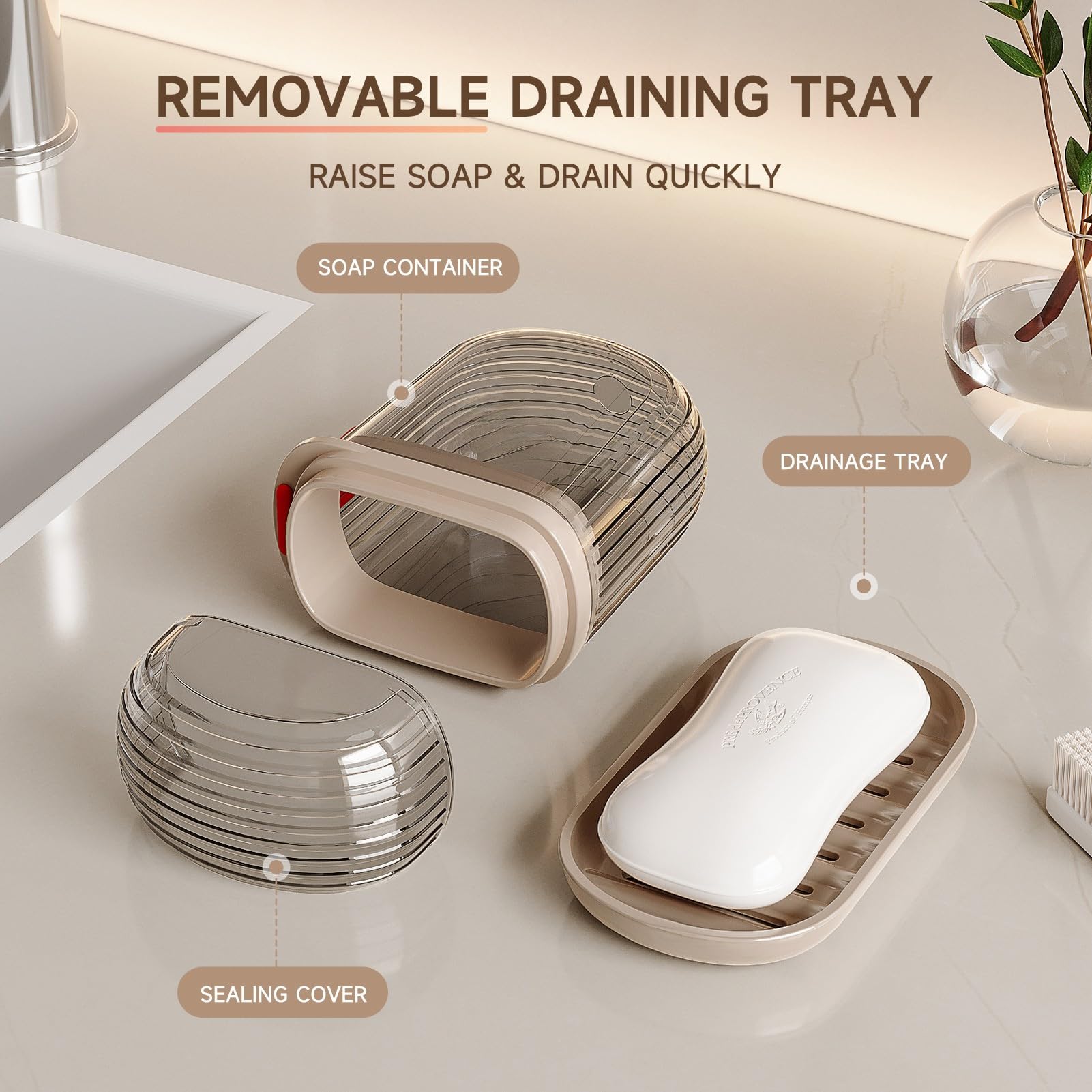 Compact soap dish designed for bars under 125g