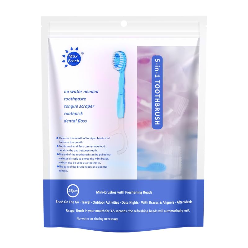 Portable travel toothbrush set in a small purse or bag