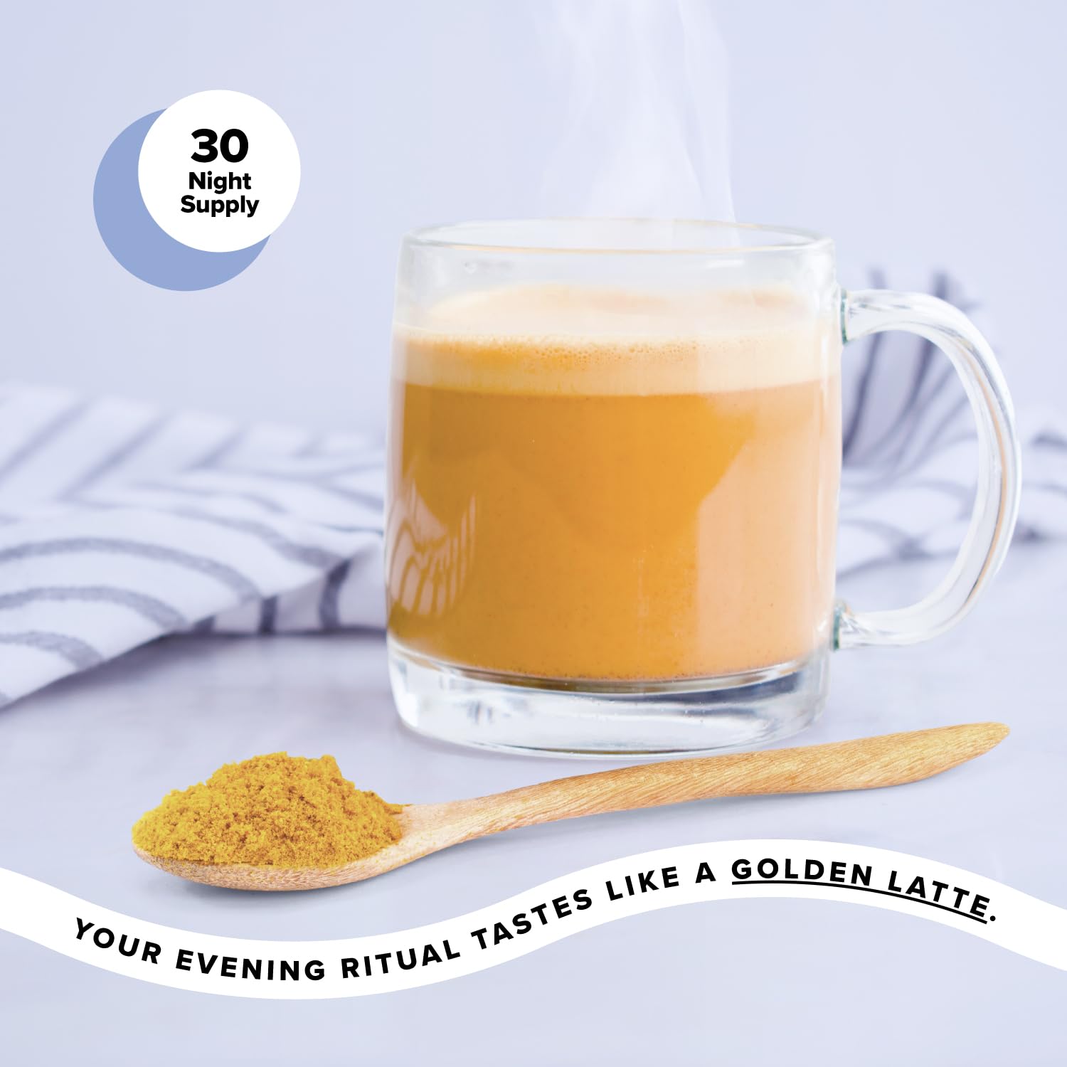 Prepared Golden Latte drink in a mug with cinnamon