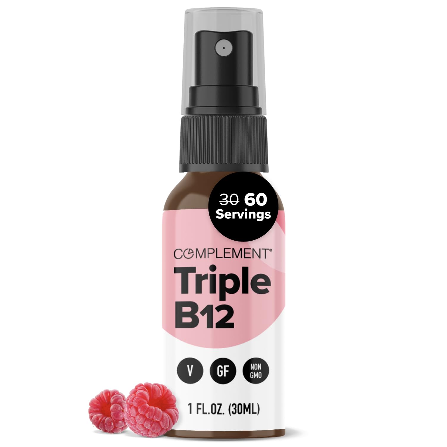 Complement Triple B12 Raspberry spray bottle