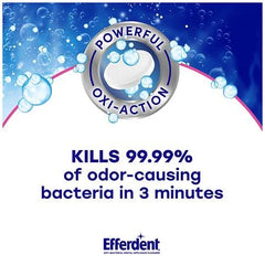 Effervescent denture cleaning tablets dissolving in water