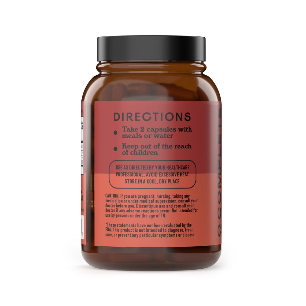 Complete Natural Products beet root capsules pour demonstrates easy on-the-go dosing.