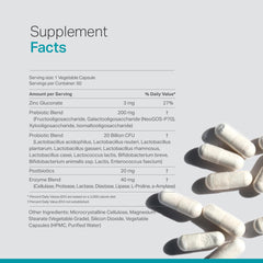 Close-up of label highlighting 5-in-1 digestive formula