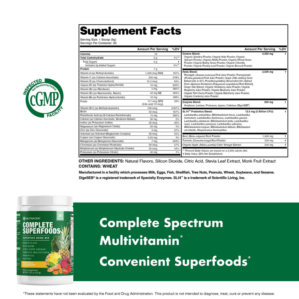 Digestive enzyme and probiotic blend in Complete Superfoods