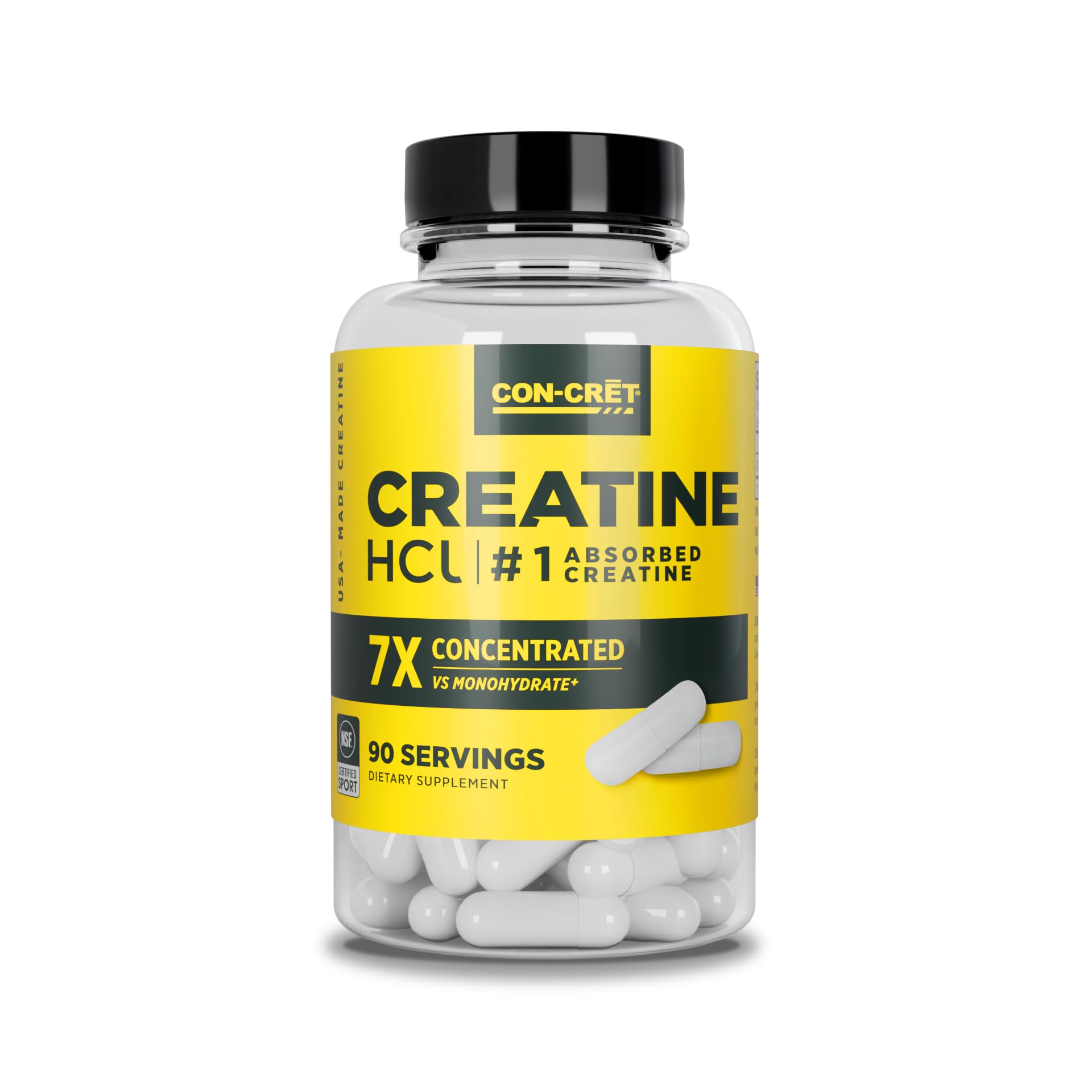 CON-CRET Creatine HCl capsules bottle with label