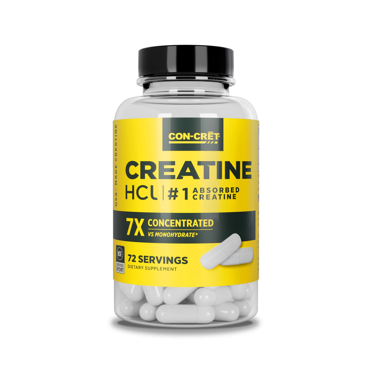 Packaging for CON-CRET Creatine HCl Capsules 72ct