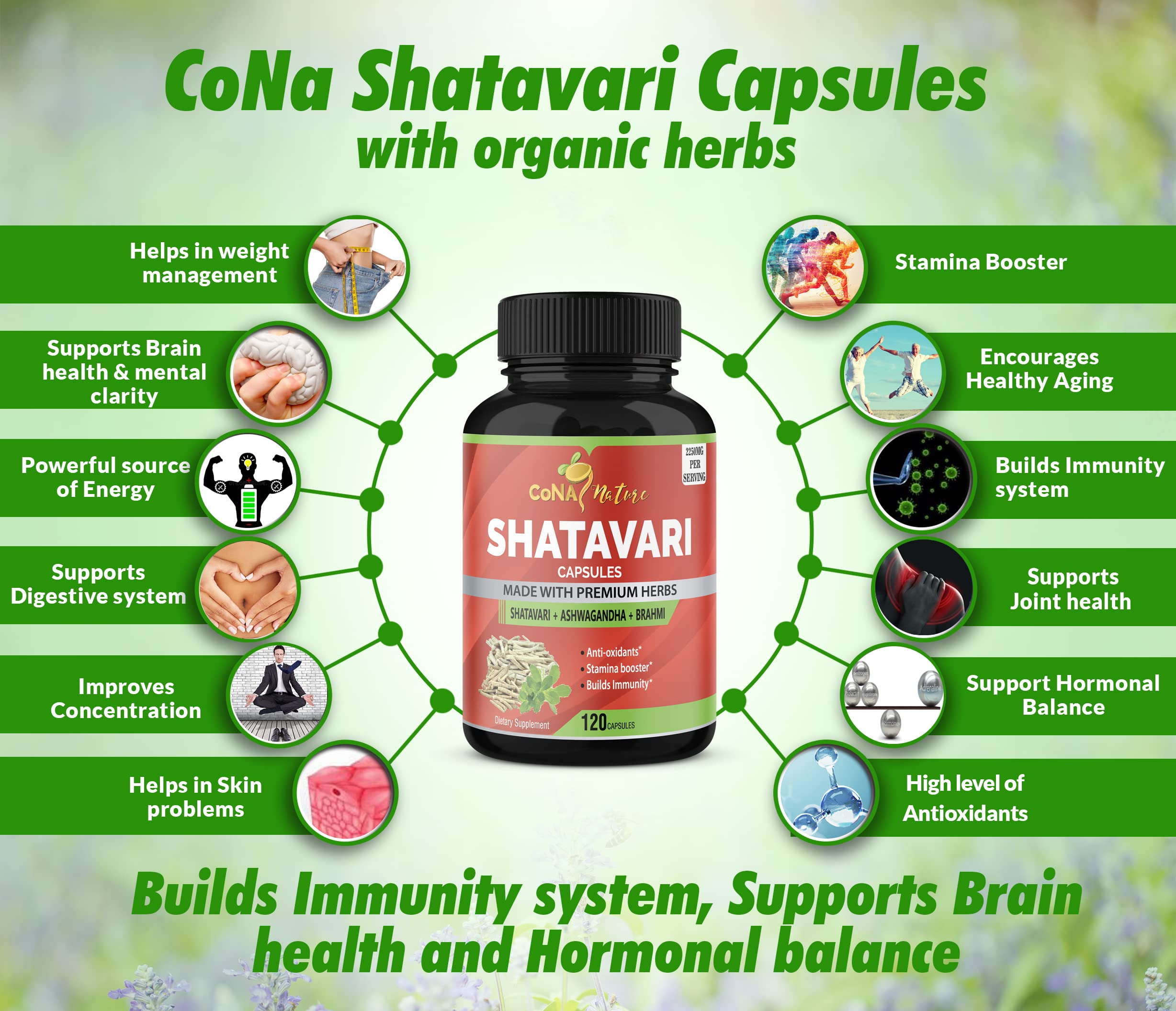 Vegan Cona Nature Shatavari capsules packaging