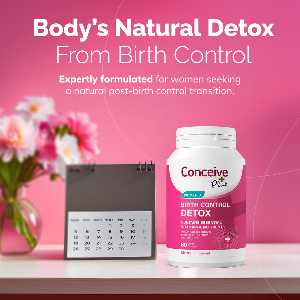 Conceive Plus organic ingredients label emphasizes natural detox and balance