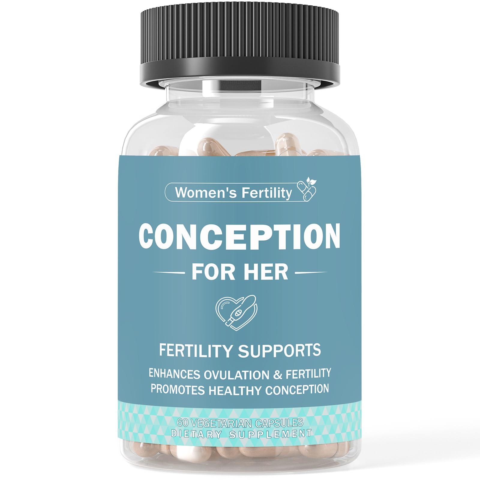 Bottle of Conception Fertility Supplement for Women with 60 vegetarian capsules