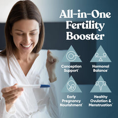 Graphic highlighting hormonal balance and fertility support from vitamins