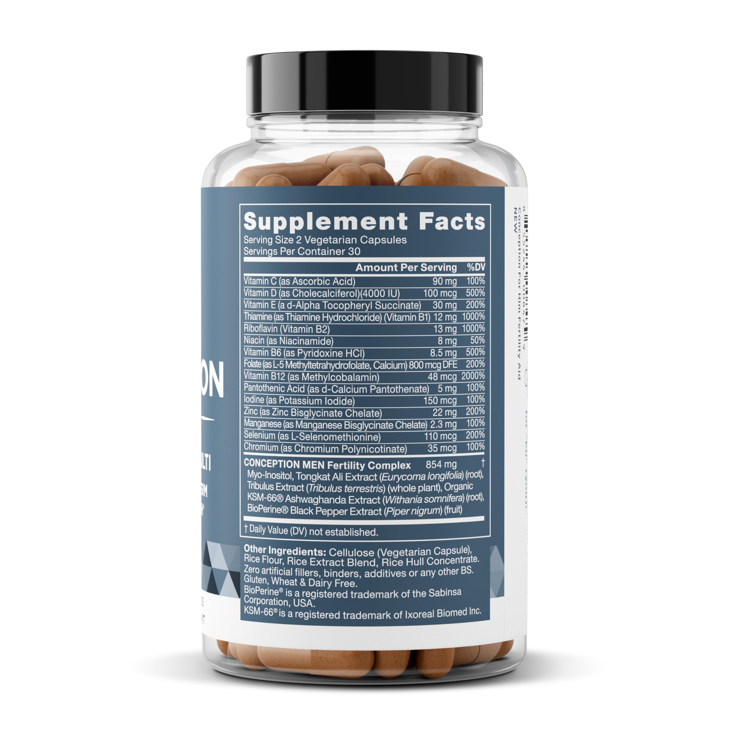 Conception For Him packaging with 120 vegan soft capsules