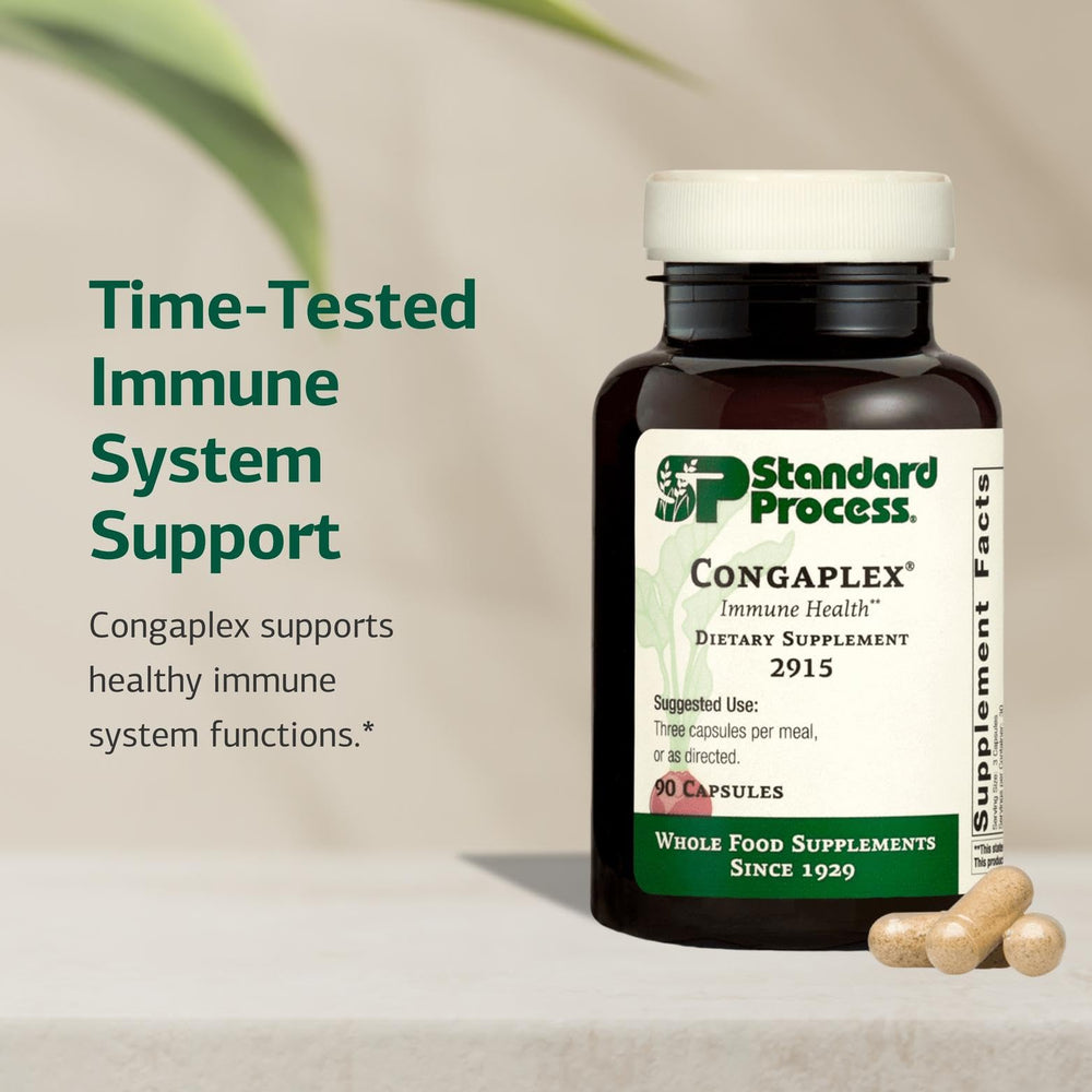 Ingredients displayed for Congaplex: calcium lactate, magnesium, vitamins C and A