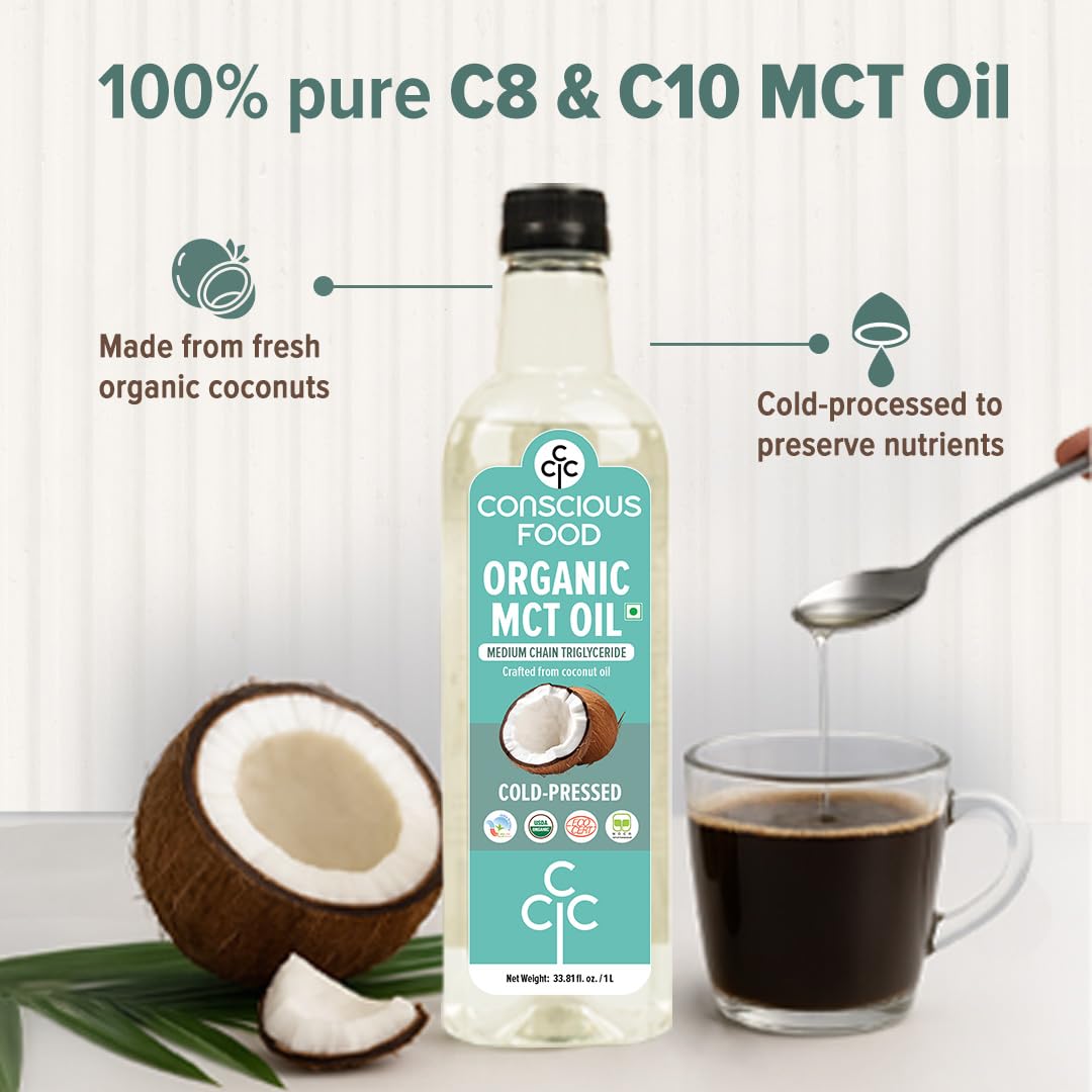 Conscious Food Organic MCT Oil packaging and bottle