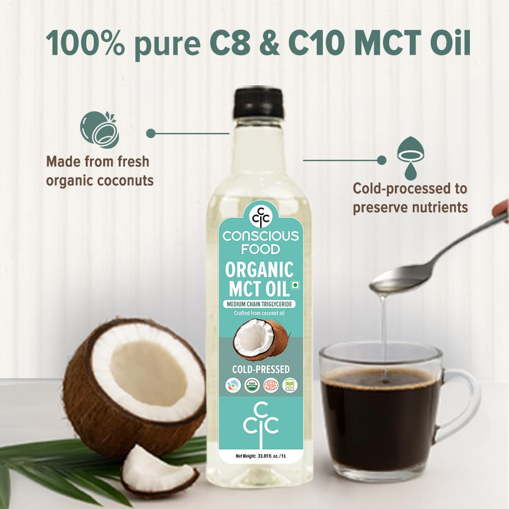 Conscious Food Organic MCT Oil packaging and bottle