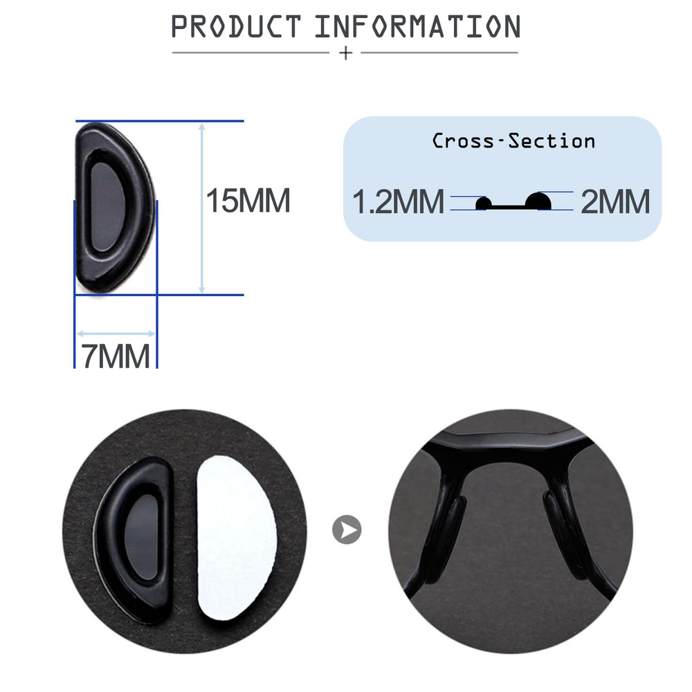 Durable silicone nose pads maintain shape over time