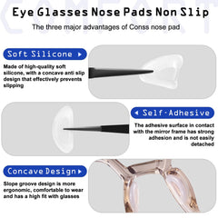 Close-up of anti-slip nose pads on glasses