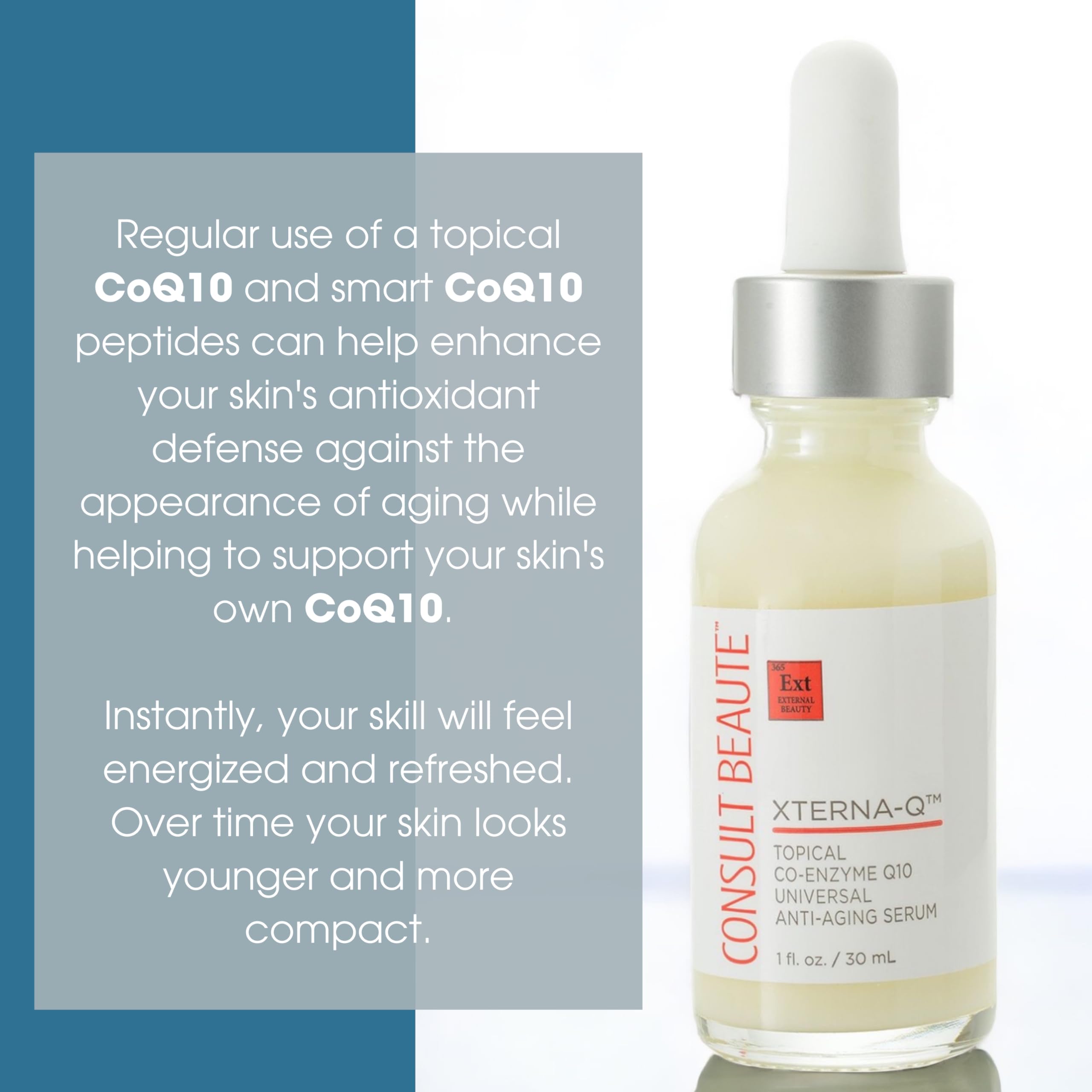 Graphic illustrating CoQ10 peptides boosting skin cells