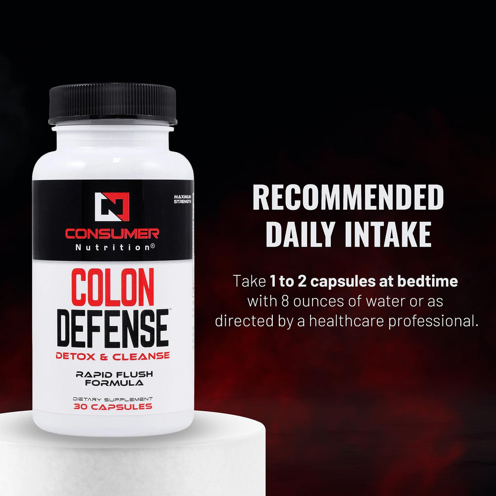 Consumer Nutrition Colon Cleanse label closeup featuring active ingredients for transparency.