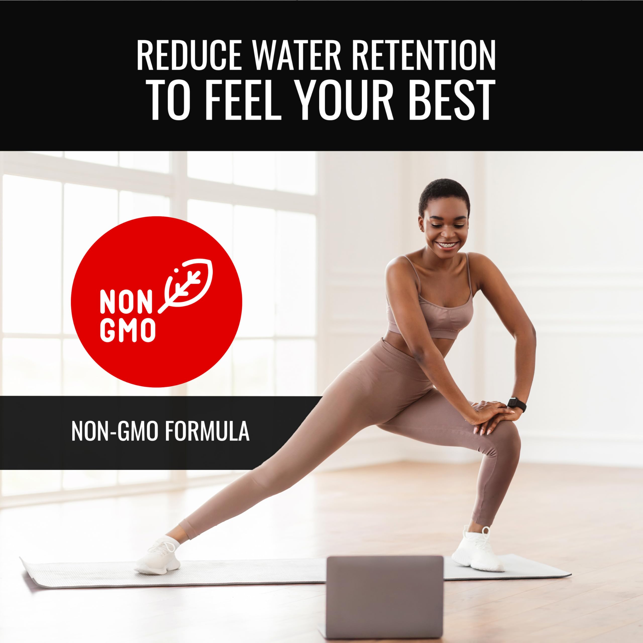 Consumer Nutrition diuretic pills bottle and glass with water ready for hydration