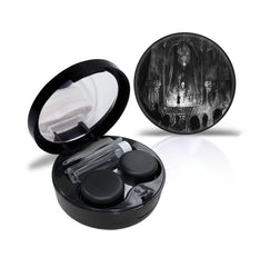 Solution bottle and lens holder inside compact case