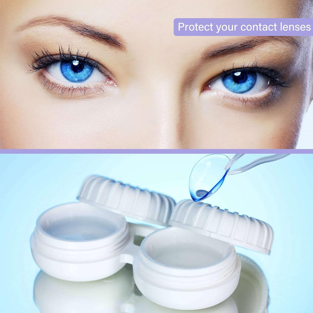 Portable all-in-one contact lens case for travel