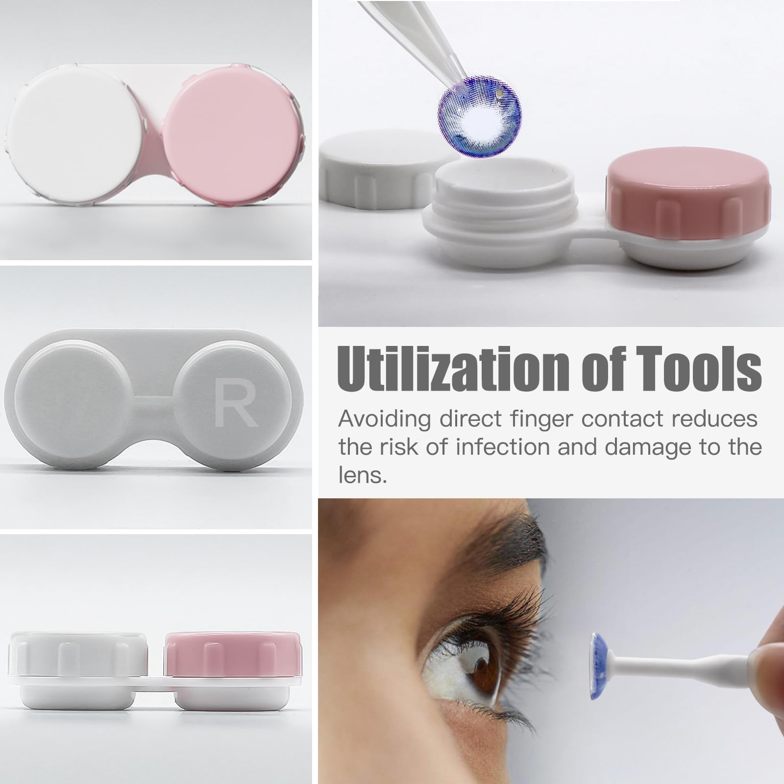 Contact lens applicator tool with mirror