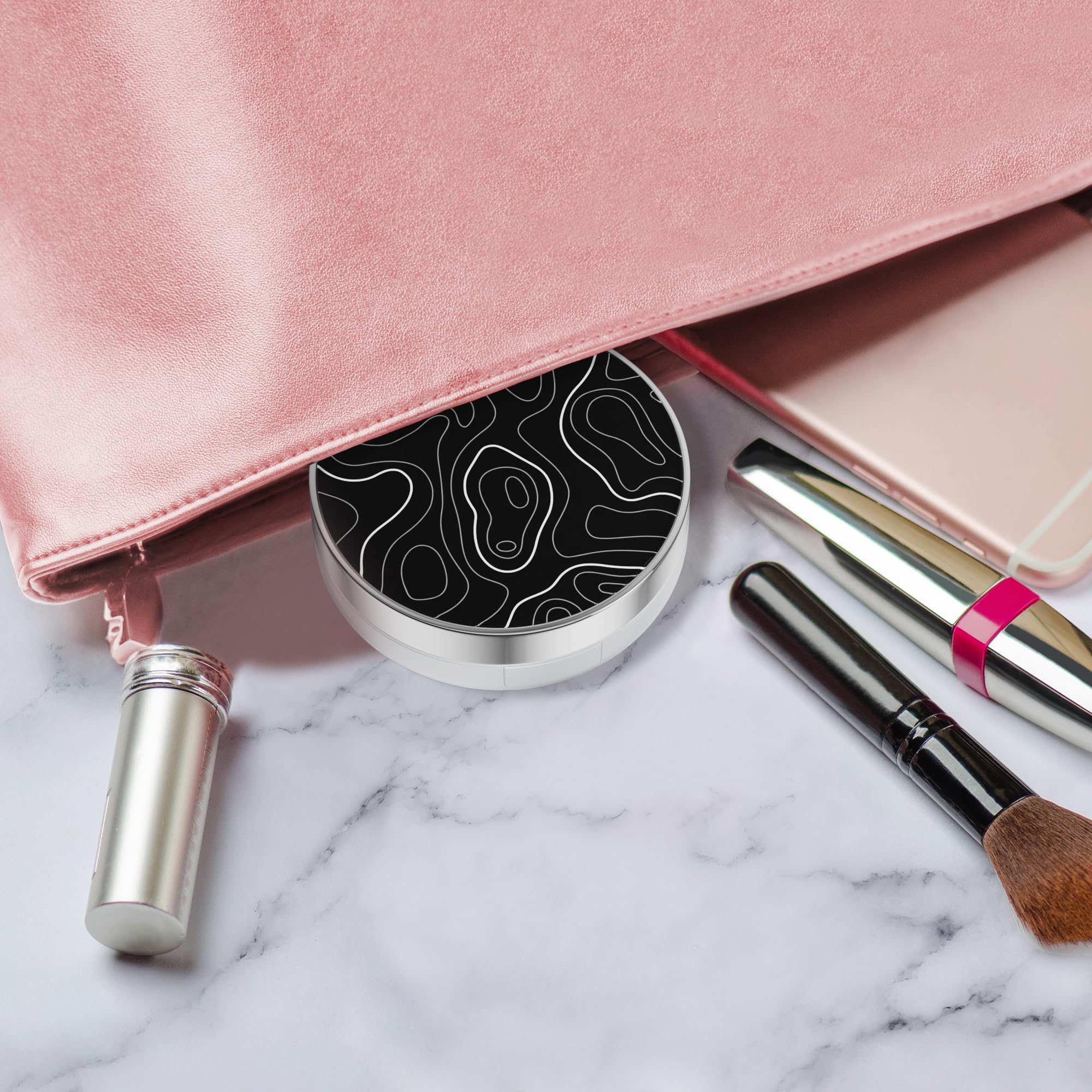 Compact case with solution bottle and included accessories