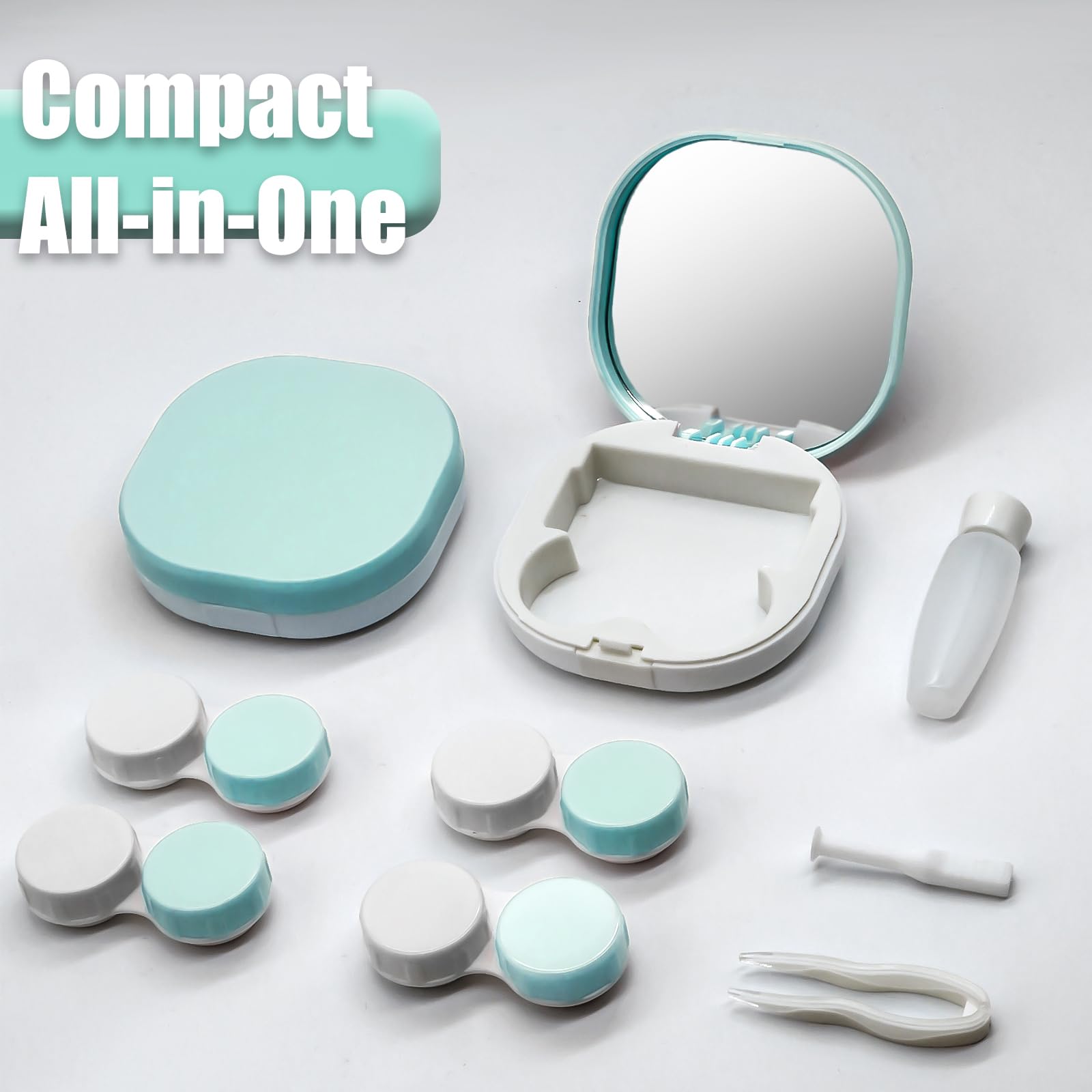 Includes multiple contact lens cases for replacement and travel use.