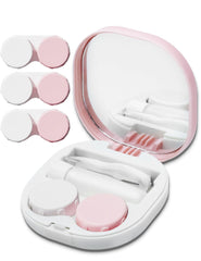 Pink portable contact lens case with applicator tool