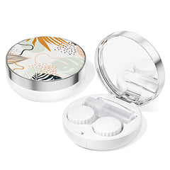 Compact travel contact lens case with mirror and tools