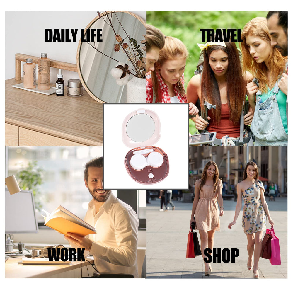 Two replaceable contact lens containers and two pairs of tweezers