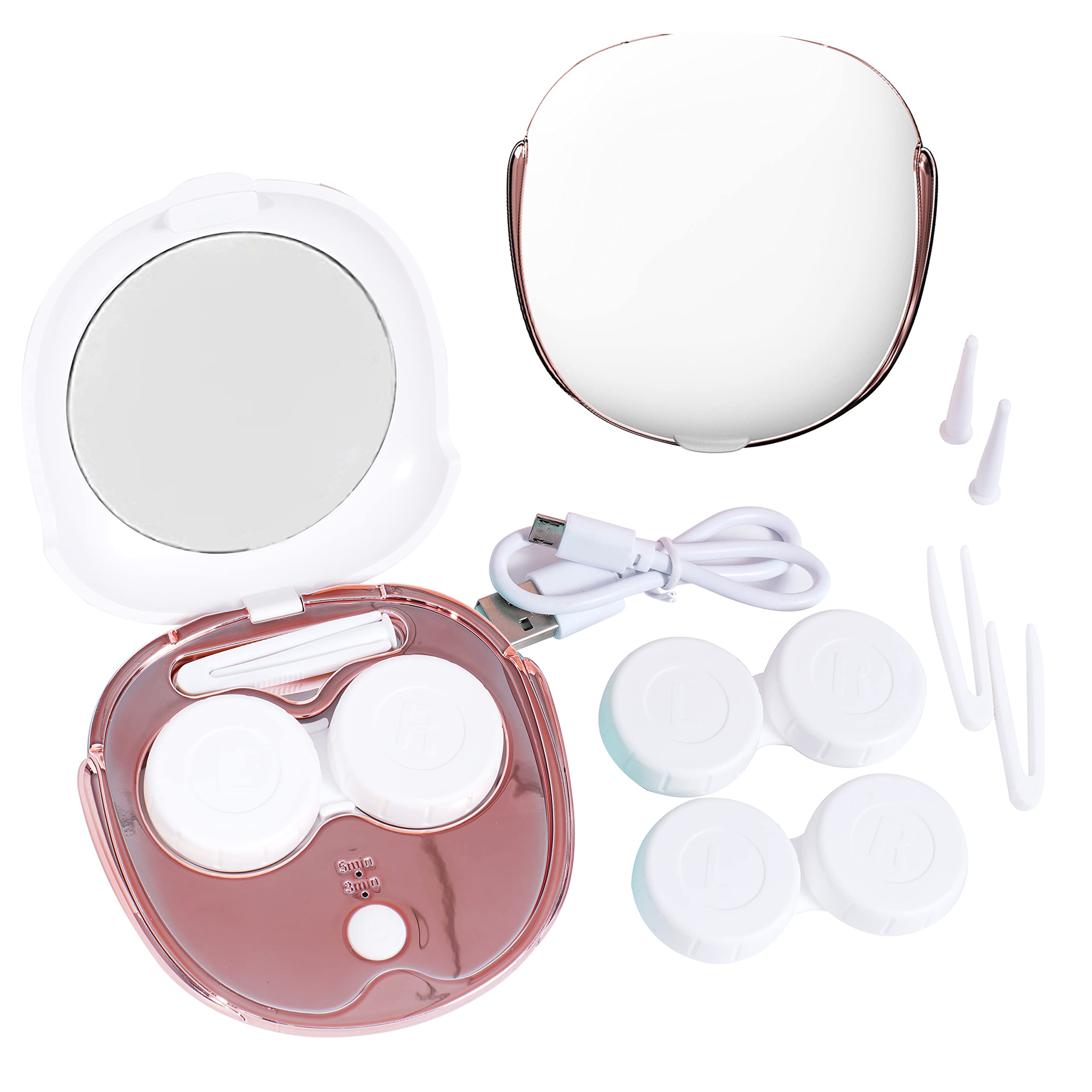 Portable ultrasonic contact lens cleaner machine in white